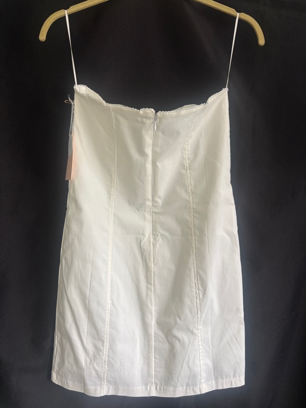 NWT Blashe White Strapless Mini-Dress w/Scallop Trim, Size Medium - Picture 6 of 13